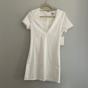 Tobi - white deep V mini dress - NWT!
